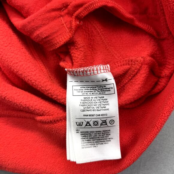 ADIDAS Men's Full Zip Jacket Size XL Cozy Fleece Red Athleisure Sports - Picture 7 of 14